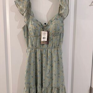 NWT-Lily Rose Light Blue Floral Mini Dress